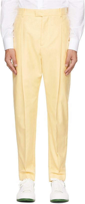 Photo: Alexander McQueen Yellow One Pleat Panama Trousers