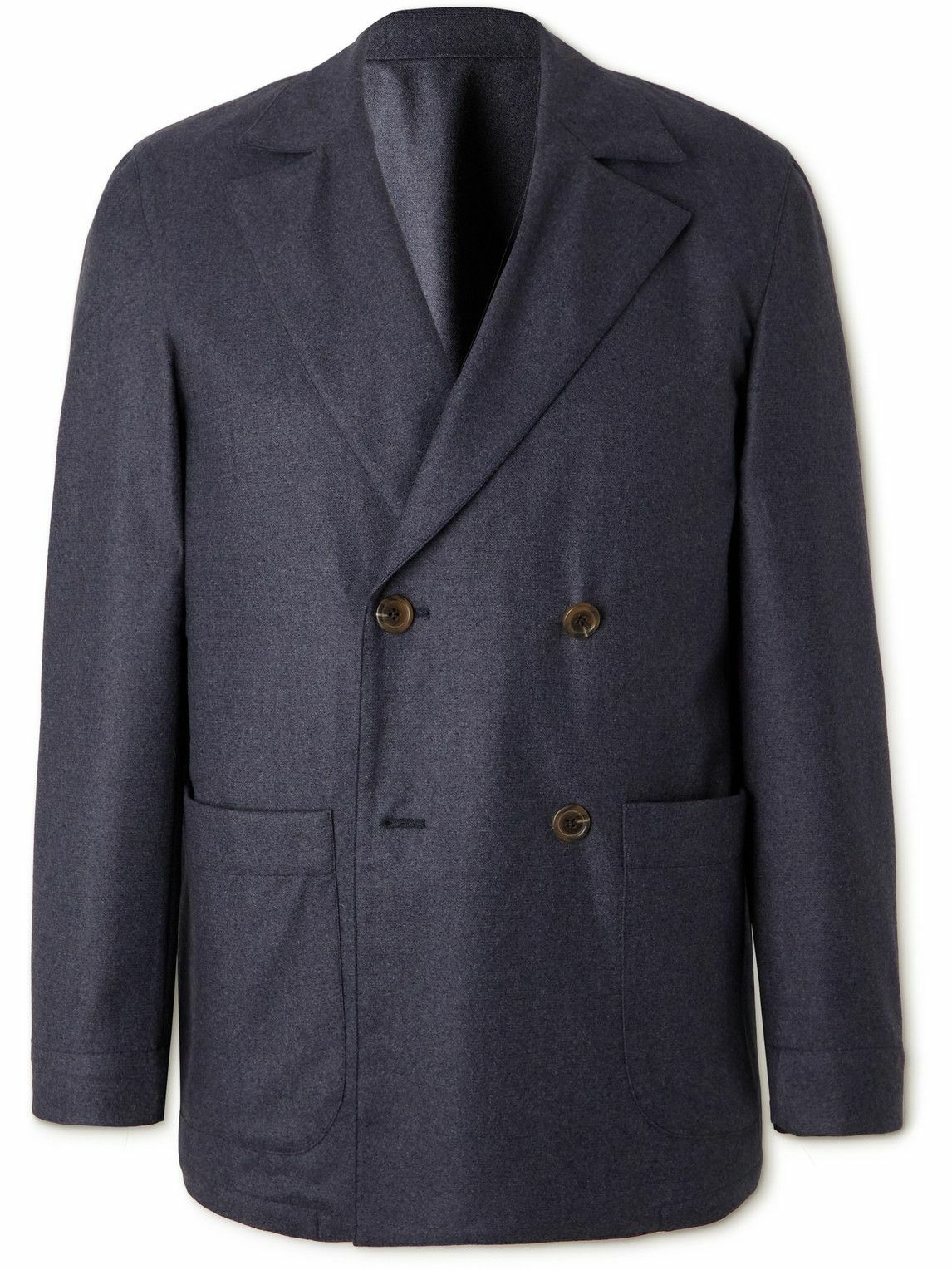 Stoffa - Double-Breasted Wool Blazer - Blue