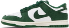 Nike White & Green Dunk Low Sneakers