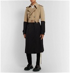 Alexander McQueen - Colour-Block Cotton-Gabardine and Wool Trench Coat - Beige