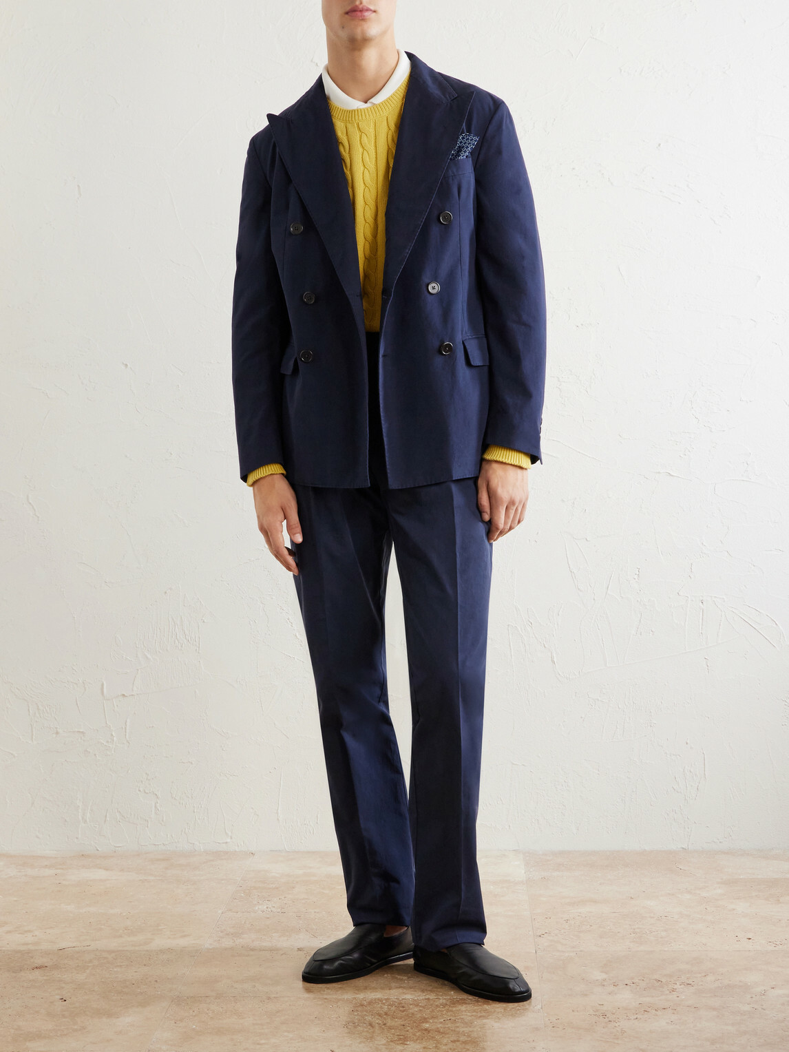 Polo Ralph Lauren - Double-Breasted Cotton-Canvas Suit Jacket - Blue