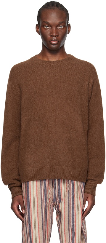 Photo: The Elder Statesman Brown Simple Sweater