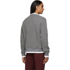 Thom Browne Grey Waffle Wool Relaxed Fit Crewneck Sweater