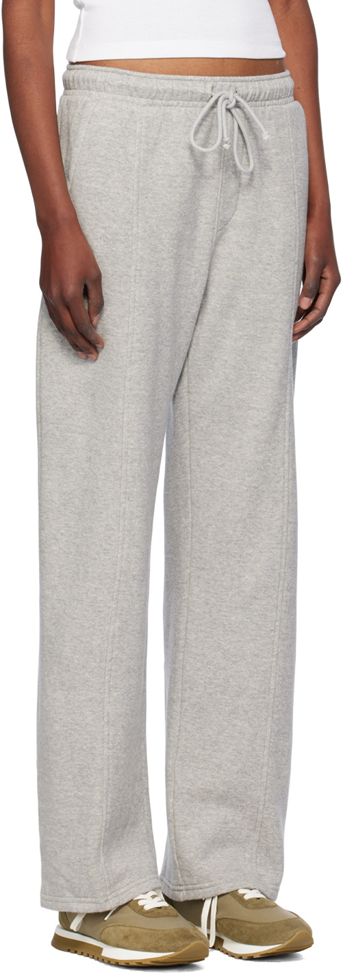 The Elder Statesman Gray Daily Wide Leg Sweatpants
