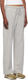 The Elder Statesman Gray Daily Wide Leg Sweatpants