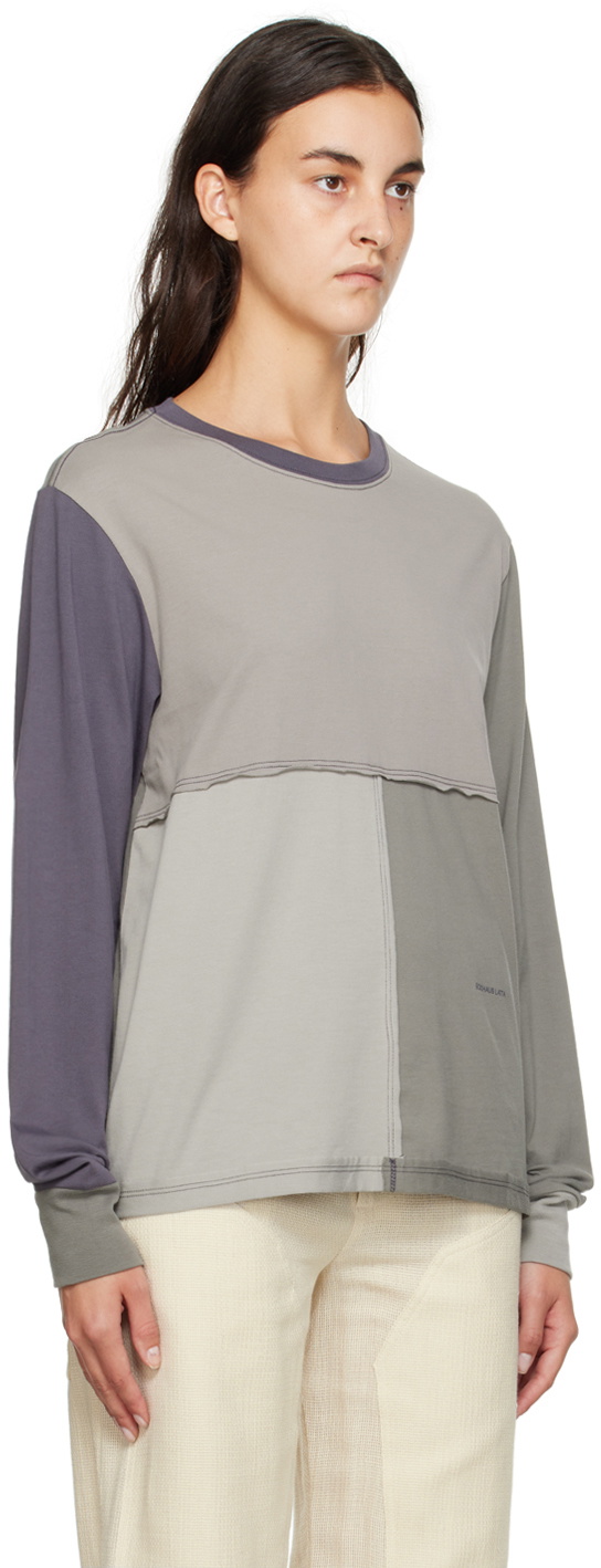 【関税込み】Eckhaus Latta マルチカラー Lapped 長袖Tシャツ LAPPED_BABY_TEE_WHITE_305-EL-