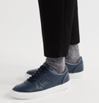 Mr P. - Larry Panelled Full-Grain Leather Sneakers - Blue