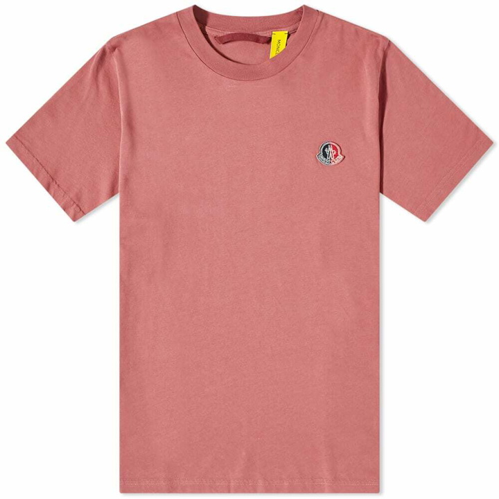 Photo: Moncler Men's Genius Chest Logo T-Shirt in Burgundy