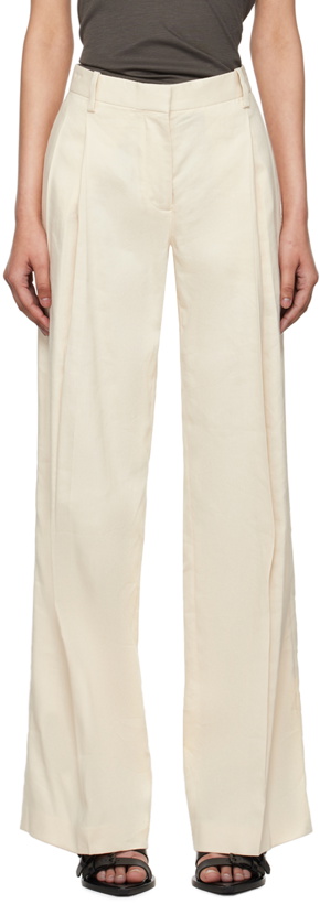 Photo: Helmut Lang Off-White Pleated Trousers