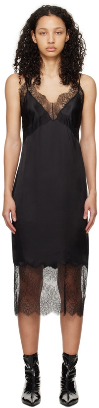 Photo: ANINE BING Black Amelie Midi Dress