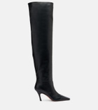 Amina Muaddi Jamie 80 leather over-the-knee boots