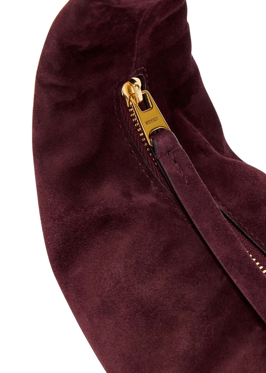 Khaite Olivia Mini Suede Hobo top Handle bag - Burgundy - One Size