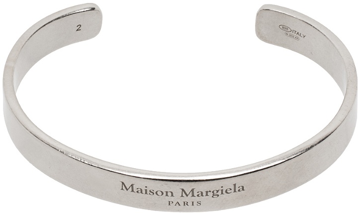 Photo: Maison Margiela Silver Logo Cuff Bracelet