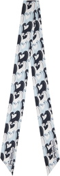 Lanvin Blue Small Horse Bandeau Scarf