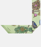 Versace Floral silk twill scarf