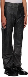 Helmut Lang Black Straight-Leg Leather Pants
