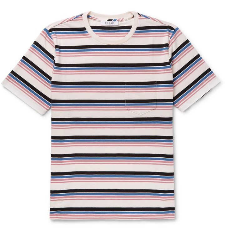 Photo: FRAME - Striped Cotton-Jersey T-Shirt - Multi