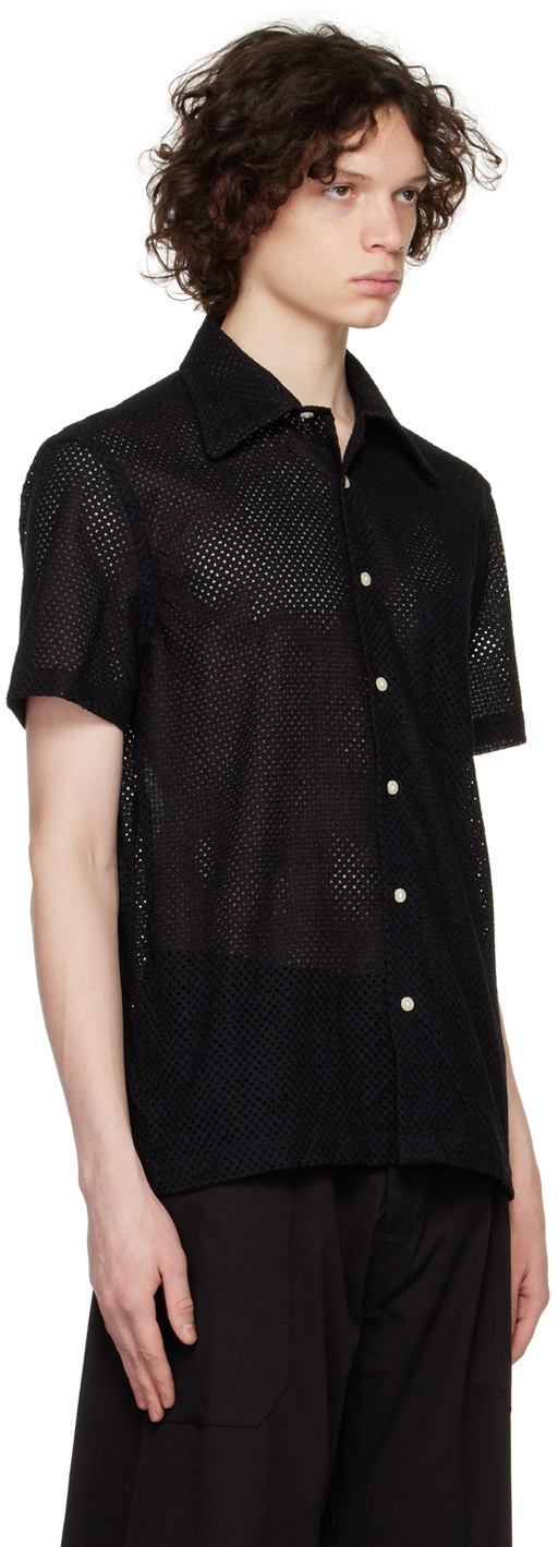 Factor's Black Lace Short Sleeve Shirt