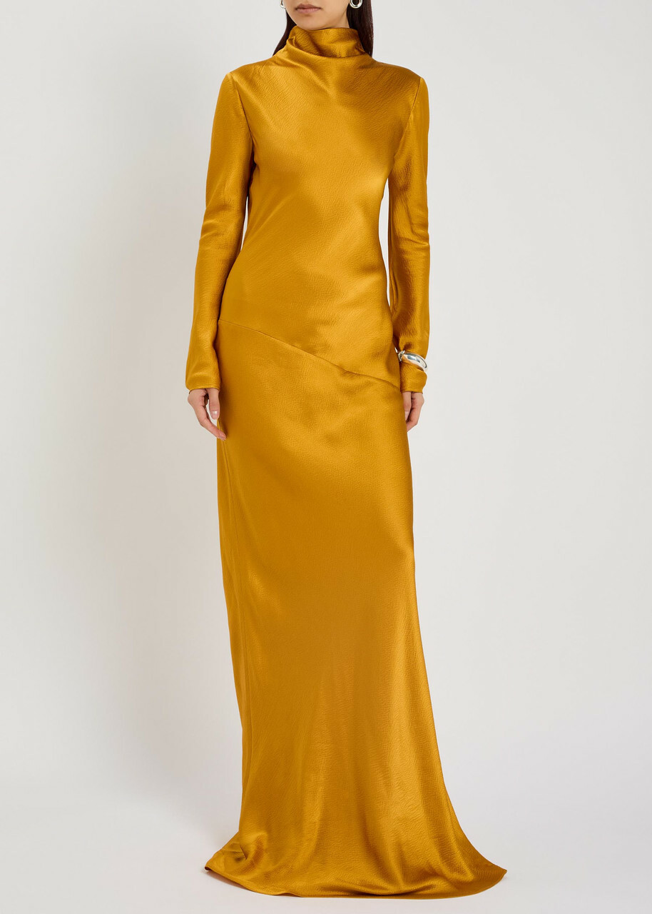 Tove Gio Crinkled Silk Gown Gold