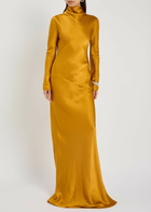 Tove Gio Crinkled Silk Gown Gold