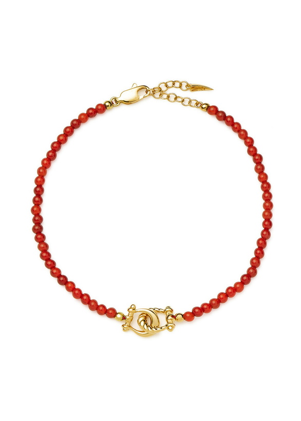 Photo: Missoma Lunar New Year Horseshoe Beaded Bracelet Gold