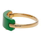 Bottega Veneta Gold and Green Antique Bracelet