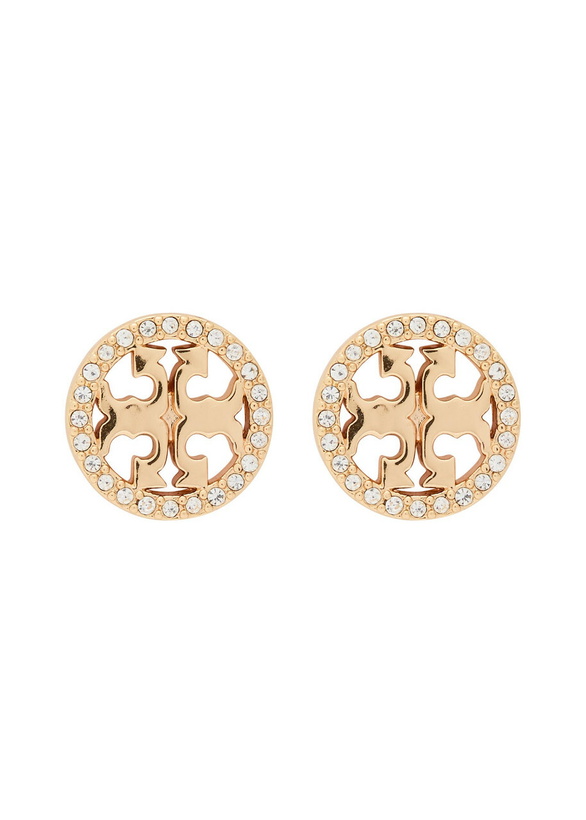 Photo: Tory Burch Icon Pavé 18kt Gold-plated Stud Earrings - One Size