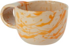 BOMBAC Off-White & Orange Splatter Mug