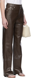Nanushka Brown Seldes Regenerated Leather Trousers