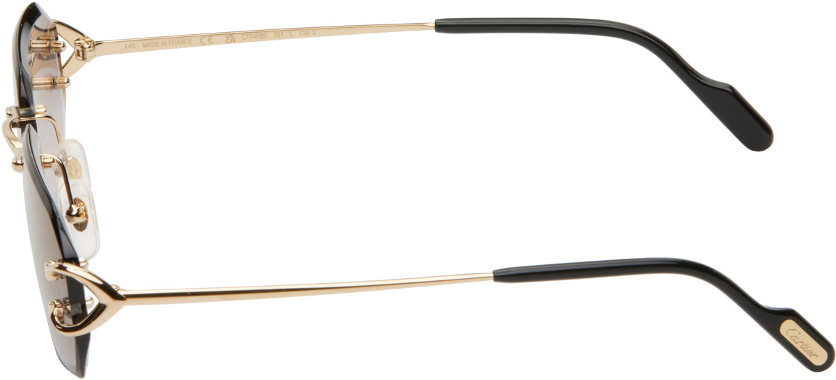 【美品】must de Cartier ゴールド サングラス Cartier Gold Classic 'C de Cartier' Motif Sunglasses Cartier
