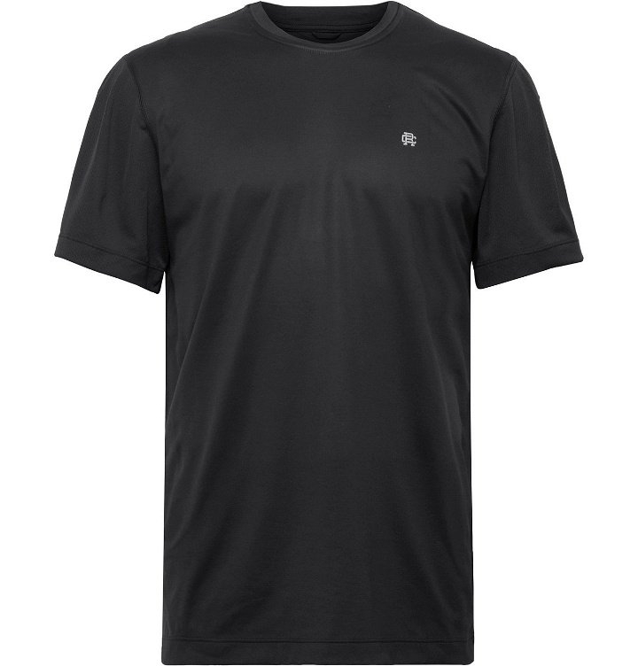 Photo: Reigning Champ - Hybrid Stretch-Jersey and Mesh T-Shirt - Black