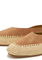 Gabriela Hearst Strength Raffia and Suede Flats Camel