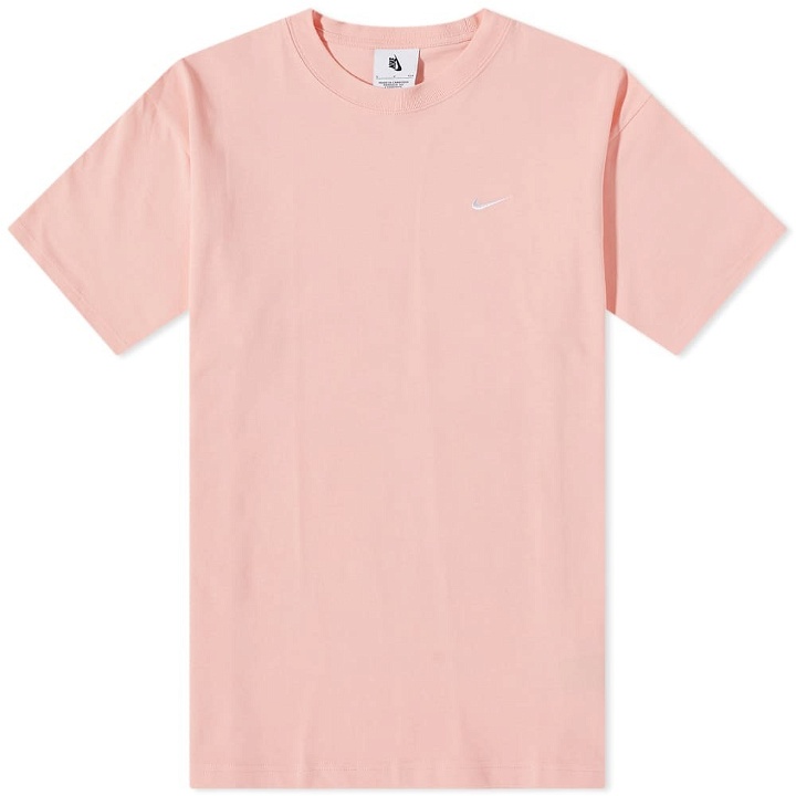 Photo: Nike Men's Solo Swoosh T-Shirt in Bleached Coral/White