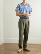 Drake's - Games Tapered Pleated Linen Suit Trousers - Green