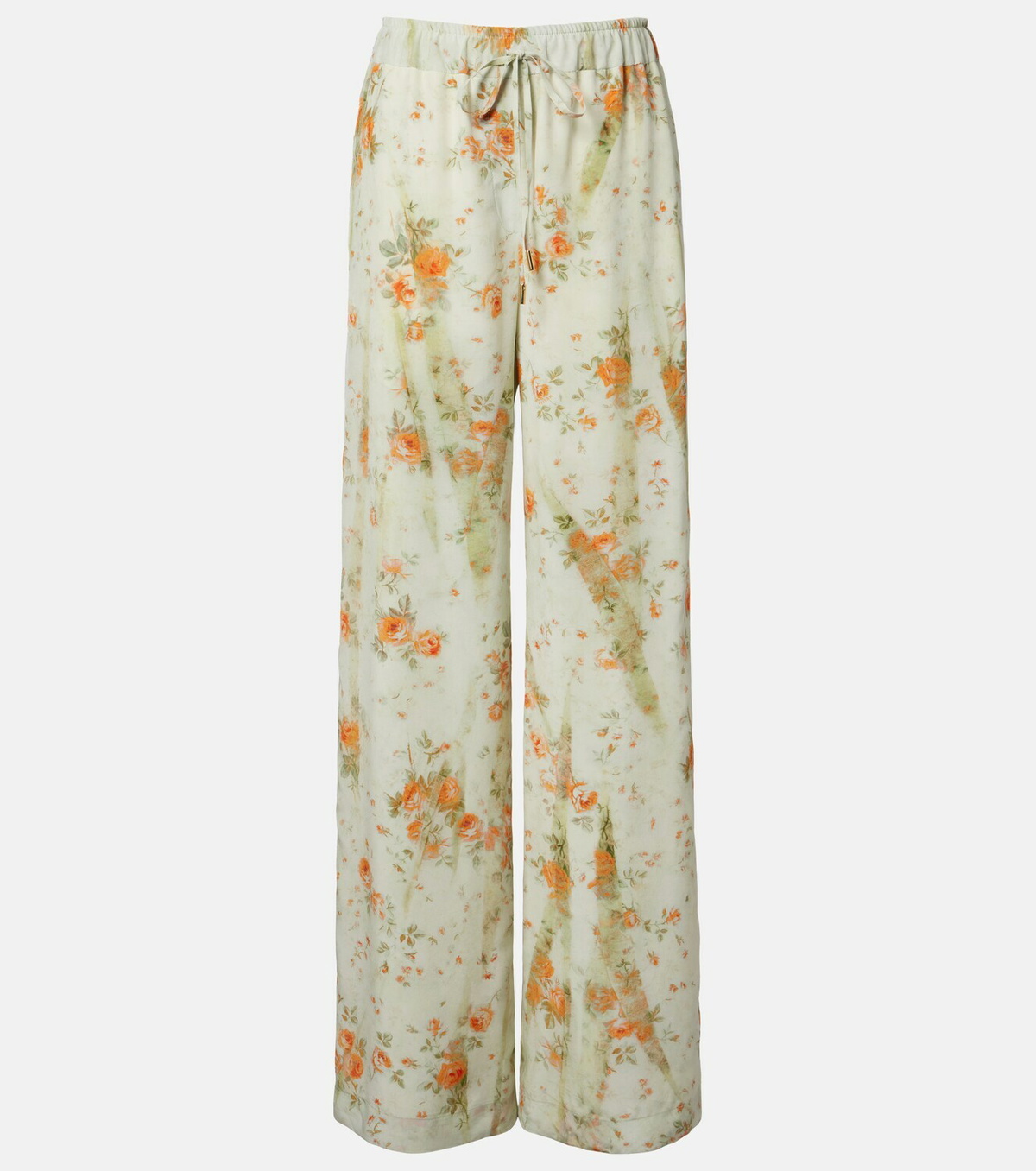 McQueen Floral wide-leg pants