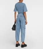Ganni Striped high-rise wide jeans