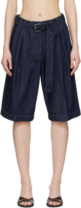 Photo: Dries Van Noten Blue Belted Denim Shorts