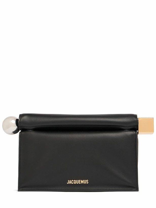 Photo: JACQUEMUS La Pochette Rond Carre Leather Clutch