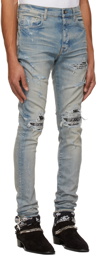 AMIRI Blue & Taupe MX1 Bandana Jeans