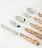 Les-Ottomans Rattan flatware set
