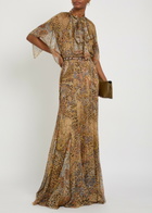 Etro Leopard-print Silk Maxi Dress Brown