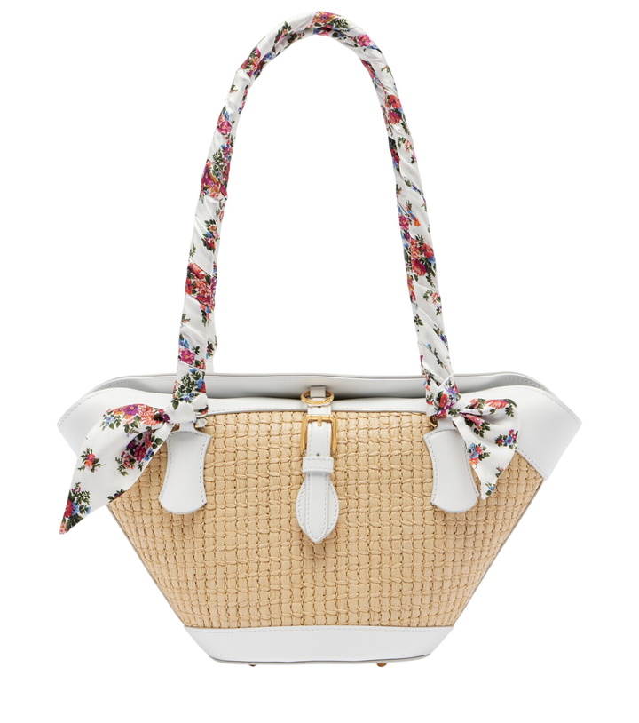 Photo: Dolce&Gabbana Capri Medium leather-trimmed raffia tote bag