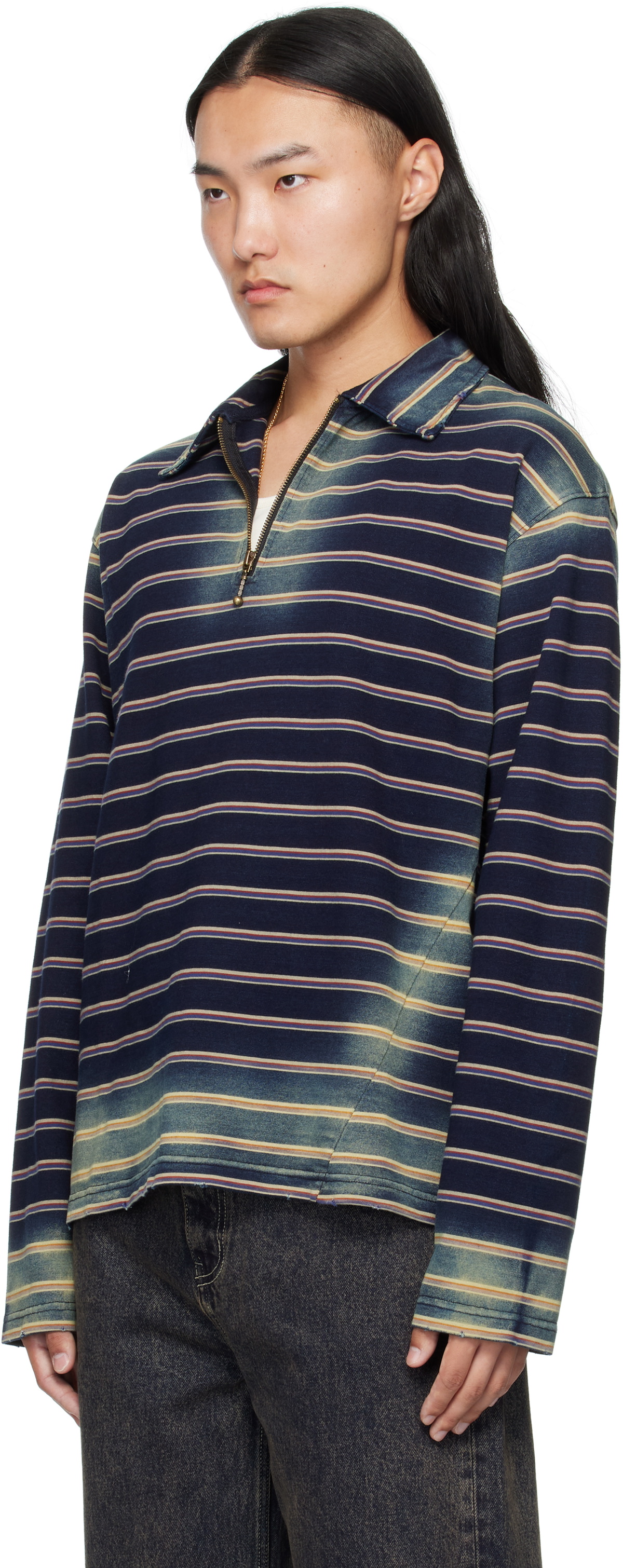 MMIC Navy & Beige Boho Polo