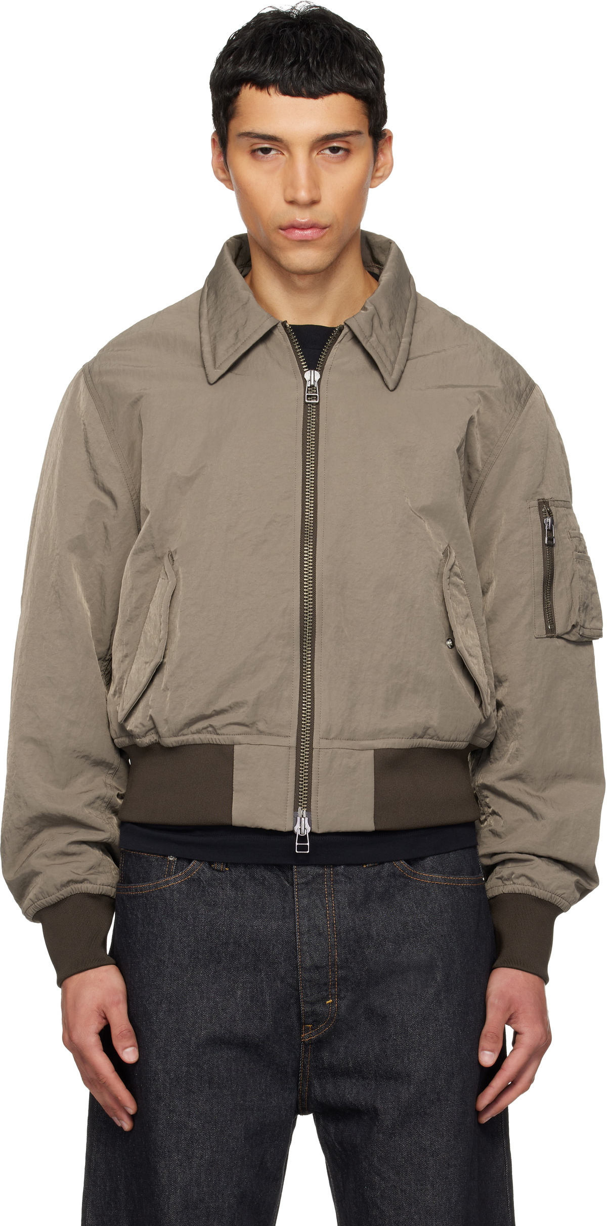 HOPE Brown Camp Bomber Jacket