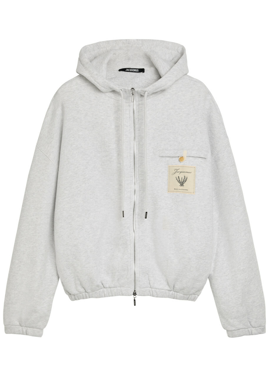 Jacquemus Le Hoodie Torneo Logo Hooded Cotton Sweatshirt Grey