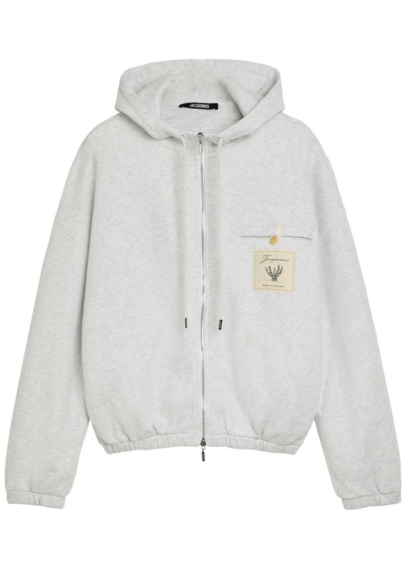 Photo: Jacquemus Le Hoodie Torneo Logo Hooded Cotton Sweatshirt Grey