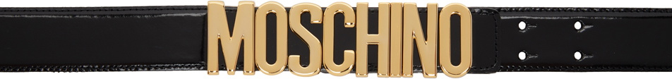 Moschino Black Classic Logo Belt