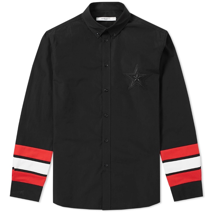 Photo: Givenchy Regular Star Embroidered Tape Sleeve Shirt