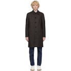 Harris Wharf London Brown and Blue Wool Double Face Twill Coat