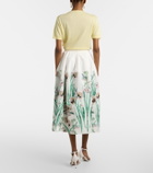 Erdem Floral cotton midi skirt